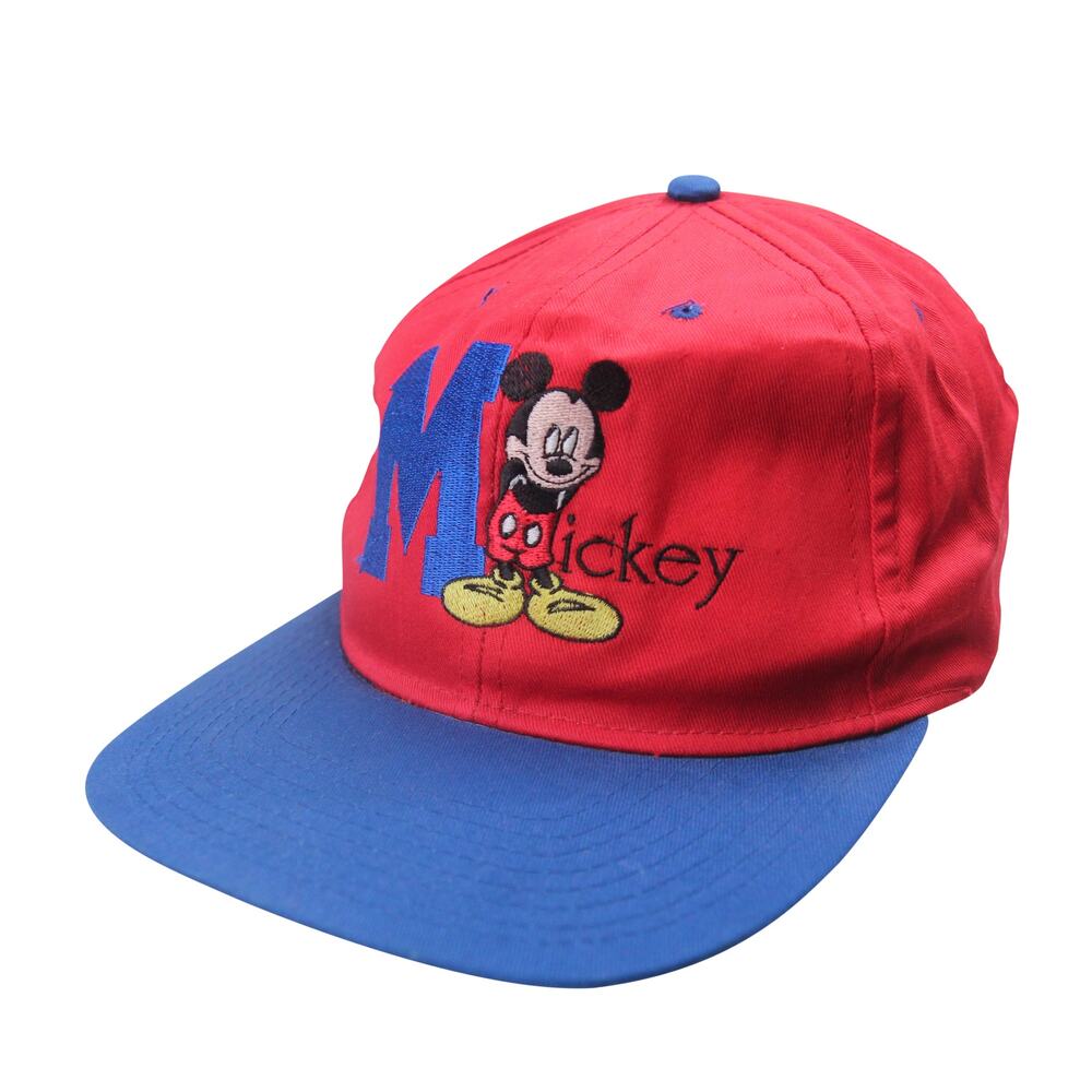 Vintage Mickey Mouse Embroidered Snapback Hat